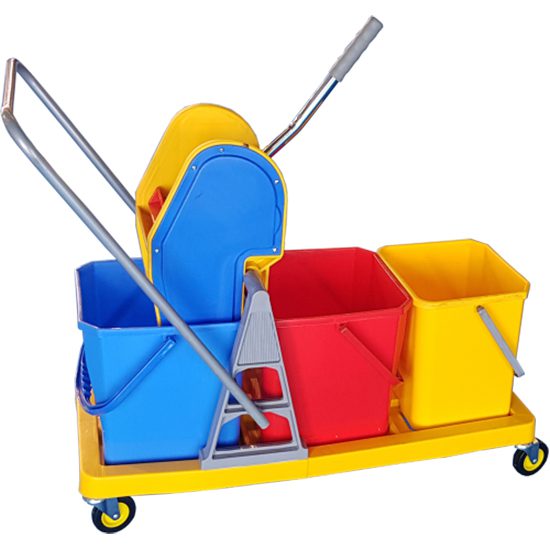 WRINGER TROLLEY – 3 Bucket with Plastic Frame