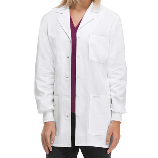 LAB COAT BUTTON CLOSURE FULL SLEEVE WITH KNIT CUFFS