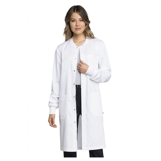 LAB COAT SNAP CLOSURE FULL SLEEVE WITH KNIT CUFFS FEMALE