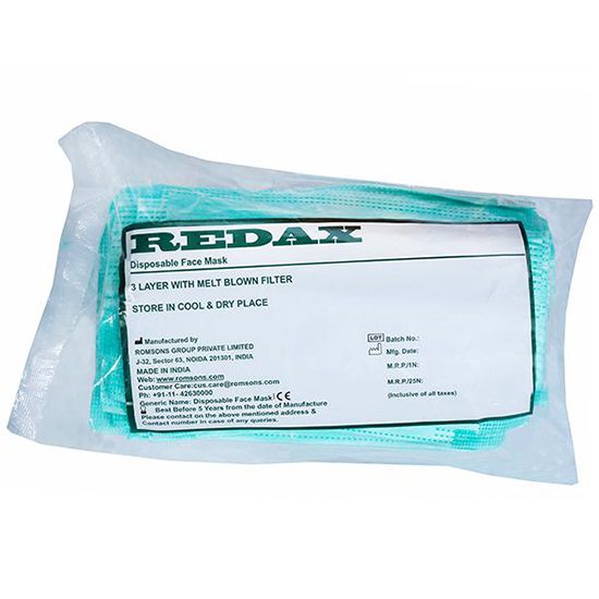 ROMSONS REDAX MH 3 PLY FACE MASK