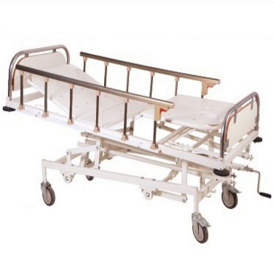 ICU Bed Hyadraulic with ABS Panels Collapsible railing and Mattress.