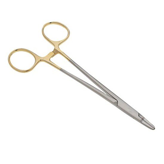 Needle Holder Ryder T.C. 7 inch T.C. Gold Handle
