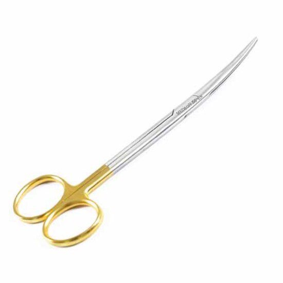 Scissors Curved . Metz. 7inch and 8 ( 2 , 1 ) T.C. Gold Handle