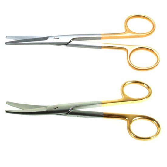 Scissors Curved Mayo. 7inch T.C. Gold Handle