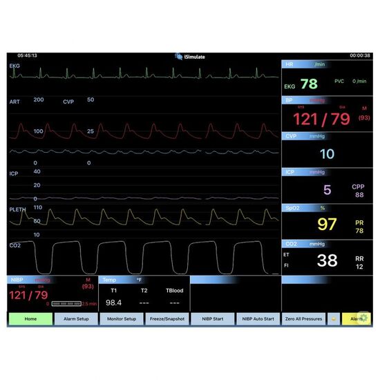 CARESCAPE B40 Patient Monitor Screen Simulation for REALITi 360