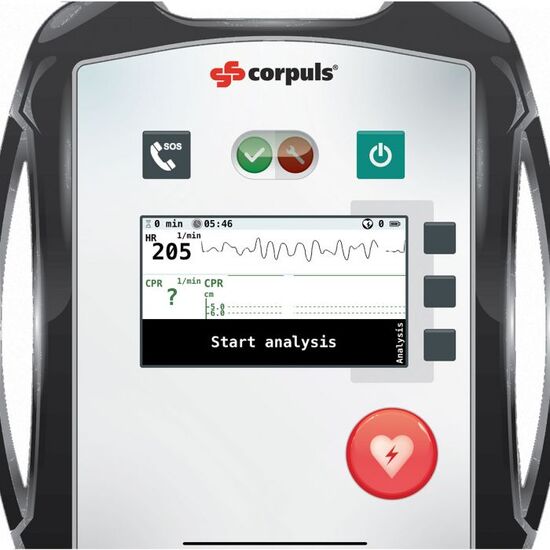 Corpuls AED Defibrillator Screen Simulation for REALITi 360