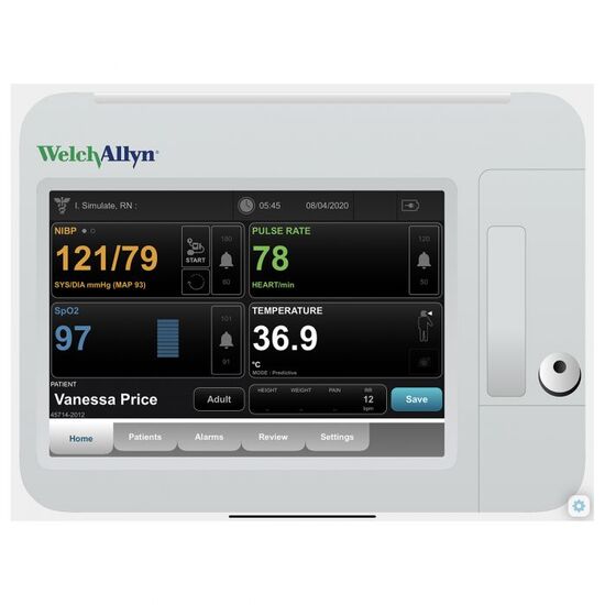 Welch Allyn Connex VSM 6000 Patient Monitor Screen Simulation for REALITi 360