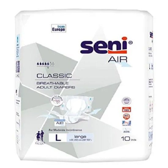 Air Classic Breathable Adult Diapers (Pack Of 10) – Seni Large