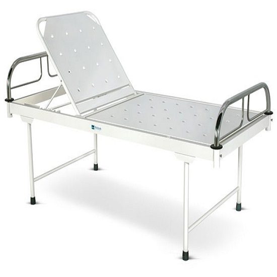 Medimek Hospital Bed With Backrest Adjustment SS Head And Foot Boards With SS Tubes Mi-7003
