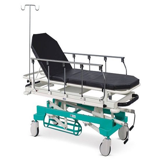 Medimek Emergency & Recovery Trolley Height On Screw Mechanism & Collapsible Railings With Suitable Mattress Mi-4077