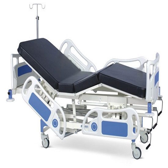 Medimek Manually Operated ICU Bed With Polymer Head And Foot Boards, Polymer Railings, Mattress And Castors Mi-8001 AX