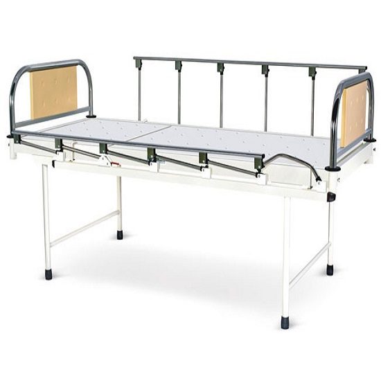 Medimek Plain Bed With SS Head And Foot Boards With Colored Metal Panels And Collapsible Railings Mi-7012 CX